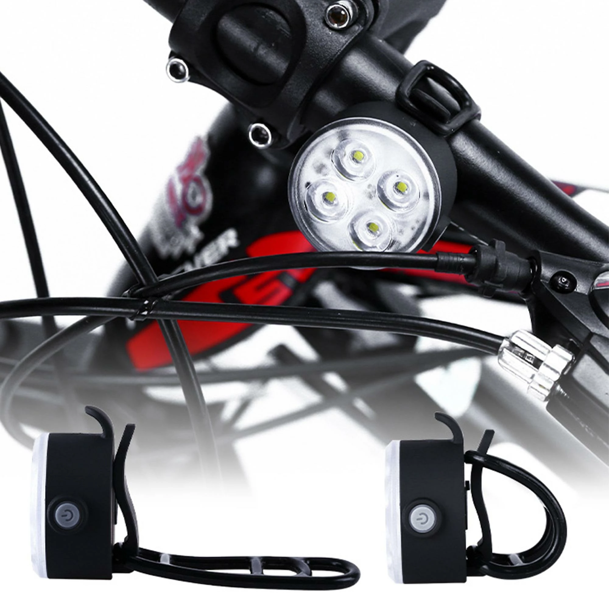 Sevenprin Cyclisme Running Lights MOUNTAIN Bike MTB USB Charge Phare Feu Arrière Ensemble - Image 3
