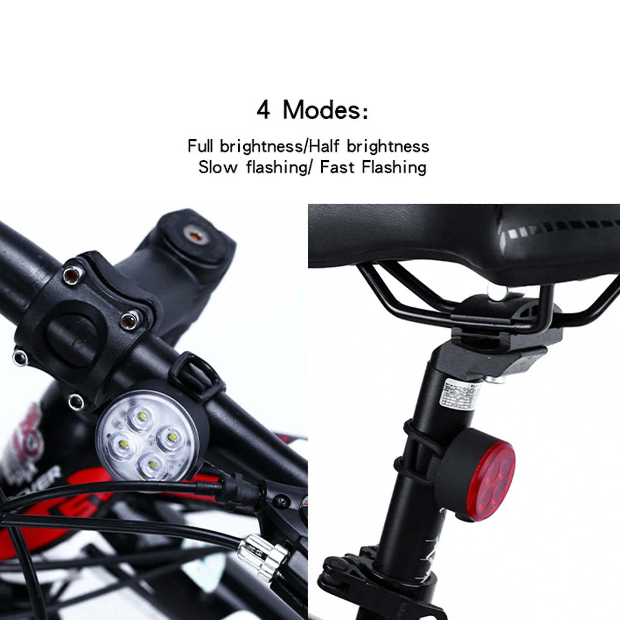 Tiny-witch Cyclisme Running Lights MOUNTAIN Bike MTB USB Charge Phare Feu Arrière Ensemble - Image 4