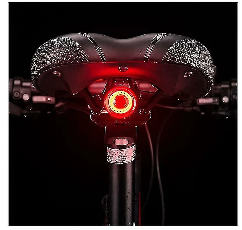 Mssugar Feu Arrière De Vélo, Smart Bike Tail Light Usb Rechargeable Bicycle Rear Light Rouge Led Avertissement De Sécurité Strobe Light Brake / Shock / Light Sensing Avec 3 Light - Image 3