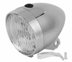 Mssugar 3led Vintage Bike Front Light Lamp Bicycle Headlight Cycling Accessory For Fixed Gear Silver Vintage Bicycle Front Light (blanc)