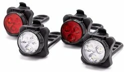 Mssugar 2 Ensembles USB Rechargeable Led Bike Light, 2 Super Bright Front Bicycle Headlight 2 Back Rear Taillight Ipx4 Résistant à L’eau 4 Options De Mode Lumineux; 6 Stra