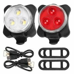 Aespa Bike Light Set Super Bright Usb Rechargeable Bicycle Lights Imperméable à L’eau