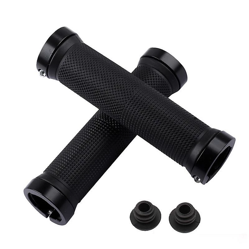 Unbranded 2pcs / 1 Paire Mountain Road Cycling Bike Vélo VTT Guidon Couverture Grips Smooth Soft Rubber Anti-slip Handle Grip Lock Bar End