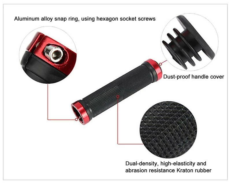 Unbranded 2pcs / 1 Paire Mountain Road Cycling Bike Vélo VTT Guidon Couverture Grips Smooth Soft Rubber Anti-slip Handle Grip Lock Bar End - Image 3