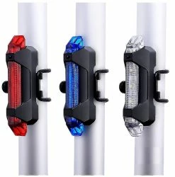 Unbranded Usb Rechargeable Bike Light Avant Et Arrière Bicycle Light Set Scooter Light 5 Leds 4 Modes Head Back Cycling Clignotant Safety Warning Lamp (noir)