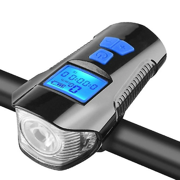 Unbranded Led Bike Light Computer Bike Light Avec écran Lcd Meter Et 120db Bell Shockproof Lighting Waterproof Ipx64 Cyclist 4 Modes De Luminosité Usb Bike Lamp