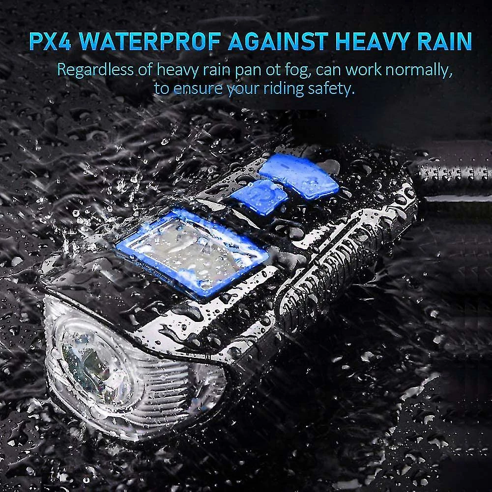 Unbranded Led Bike Light Computer Bike Light Avec écran Lcd Meter Et 120db Bell Shockproof Lighting Waterproof Ipx64 Cyclist 4 Modes De Luminosité Usb Bike Lamp - Image 5