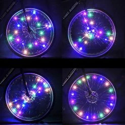 Unbranded 2-tire Pack Bike Wheel Lights - Waterproof Led Bike Spoke Lights Pour Adulte Vélo / Enfants Vélo Nuit Riding - 7 Couleurs Led Outdoor Bicycle Tire Safety Ligh