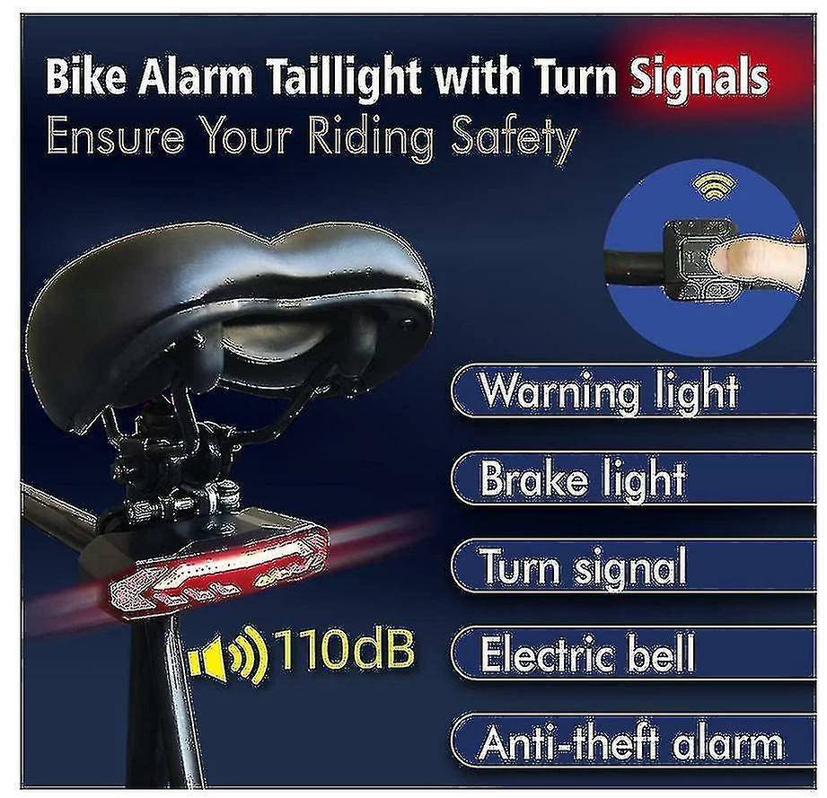 Unbranded Feu Arrière De Vélo étanche Avec Télécommande Ultra Lumineux Arrière Lumière De Vélo Usb Rechargeable Bike Tail Li - Image 3