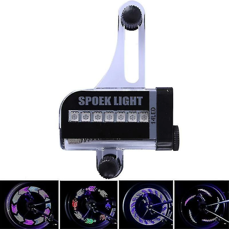 Tiny-witch A02 Bike Spoke Light Diy Tire Light Avec Multi Color 14 Led 30 Patterns Capteur Imperméable à L’eau Pour La Décoration De Vélo Sans Batterie - Image 2