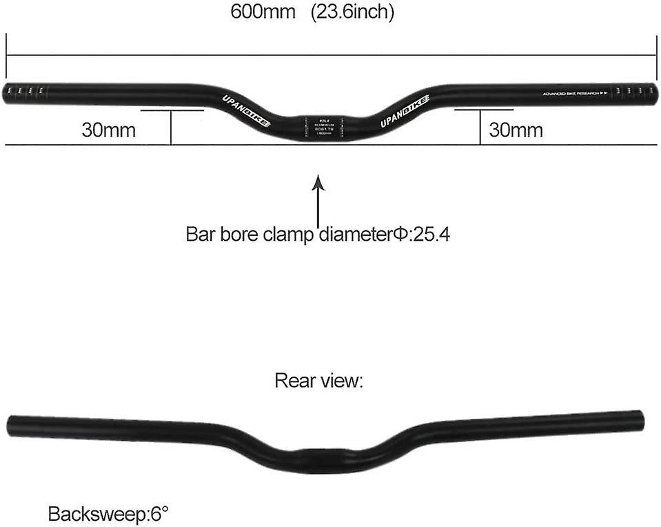 DEWENWILS Dww-road Bike Guidon Alliage D’aluminium Barre Droite Barre Montante 25.4mm * 600mm - Image 2