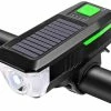 Unbranded Super Bright Bike Light Set Rechargeable Bike Light, énergie Solaire + USB Charging Imperméable à L’eau Pour Road Mountain Facile à Installer