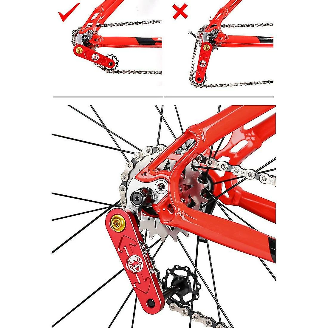 Unbranded Kit De Conversion De Vélo Compatable 18t Single Speed Cassette Cog And Chain Tensioner Bike Kits Noir - Image 3