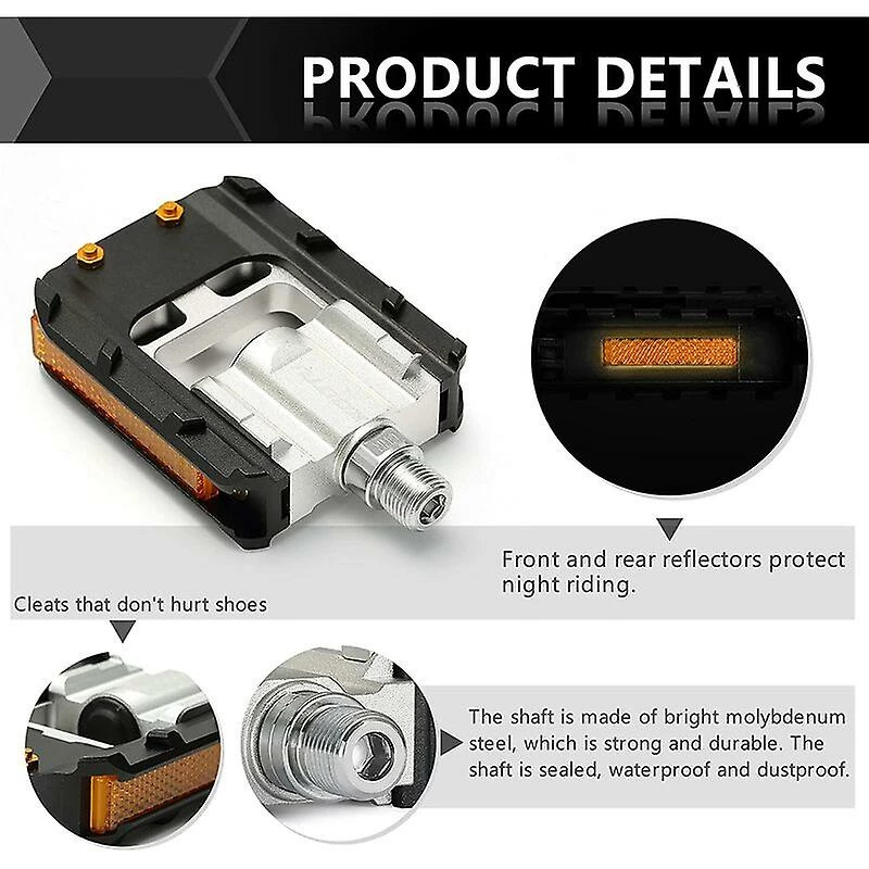 Unbranded Vélo à Pédale Pliable Pédale Pliable Vélo De Montagne En Alliage D’aluminium Pédale De Vélo De Montagne Accessoires Pliables Pedal Bike Pièces Pliables - Image 2