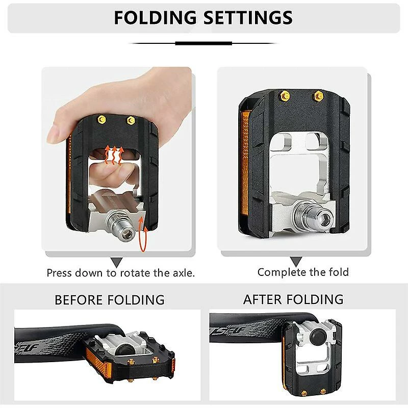 Unbranded Vélo à Pédale Pliable Pédale Pliable Vélo De Montagne En Alliage D’aluminium Pédale De Vélo De Montagne Accessoires Pliables Pedal Bike Pièces Pliables - Image 3