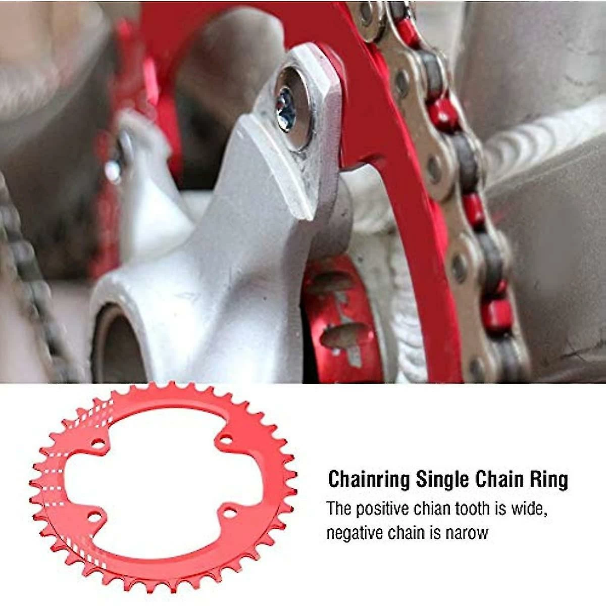 Unbranded Keenso Bicycle Chainring Alliage D’aluminium 32343638t Bcd 96mm Narrow Wide Bike Chainring Single Crank Bicycle Chain Ring Pour M6000m7000 M8000 M9000 - Image 3