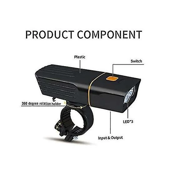 Unbranded Nouveau Tk3 Ycle Mountain Bike Led Flash Riding USB Charging Glare 3t6 3l2 () Yanlieso - Image 5