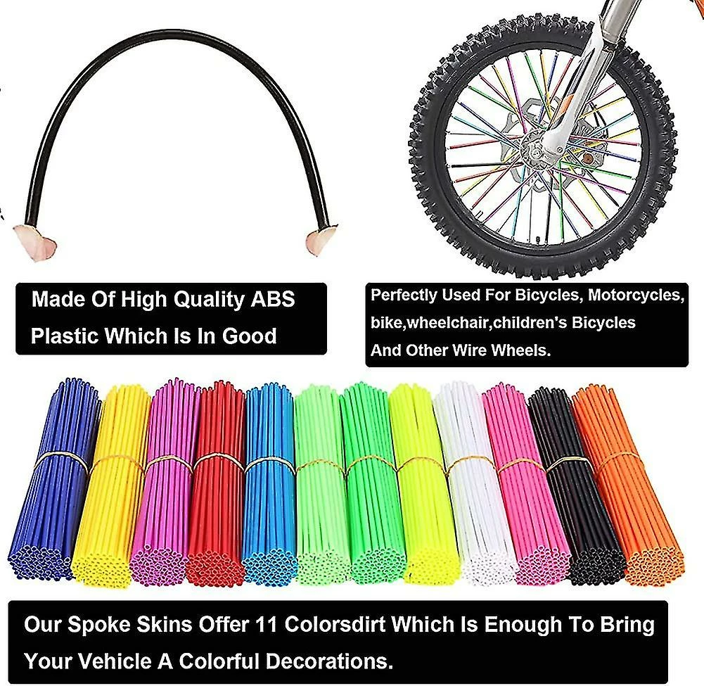 Unbranded 72 Pièces Bike Spoke Covers Spoke Skins Spoke Wheel Rims Motocross Overall Gift – Image 2