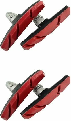 Unbranded Yaju Mountain Road Bike V-brake Pads Brake Shoe Block Bicycle Accessories Mountain Bike V-brake System ( Rouge ) ( 4pcs )