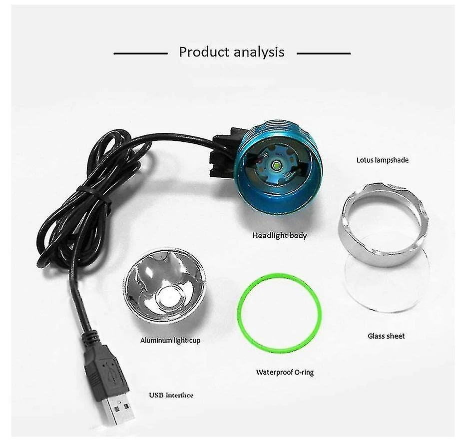 Unbranded Bicycle Light Usb Headlight Night Riding Glare Bicycle Accessories Riding Led Equipment Mountain Bike Usb (jaune) - Image 4