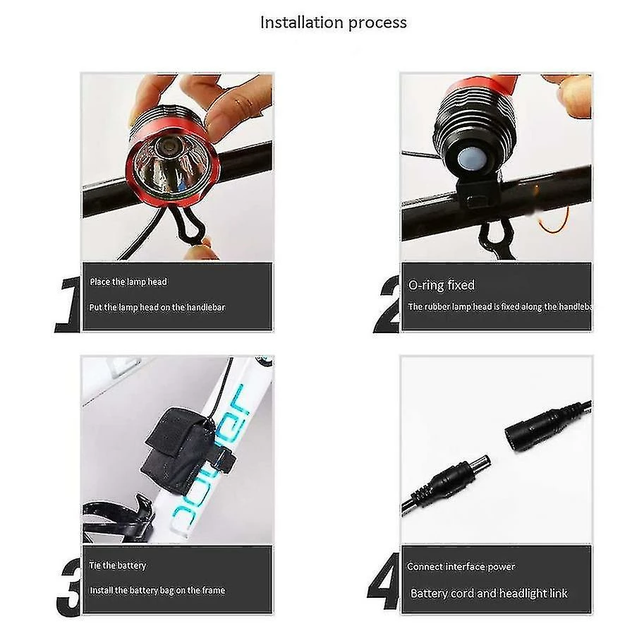 Unbranded Bicycle Light Usb Headlight Night Riding Glare Bicycle Accessories Riding Led Equipment Mountain Bike Usb (jaune) - Image 5