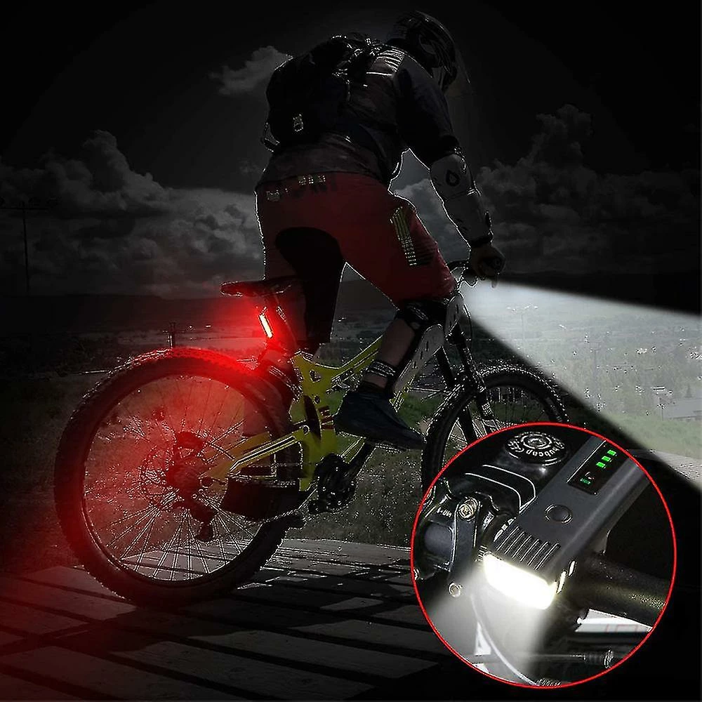 Unbranded Bike Light Set, Usb Re-chargeable Bicycle Light Set Led Bicycle Light Feu Arrière Lumières De Sécurité Pour Les Sports De Plein Air Accessoires D’équipement D’équitation De Nuit - Image 2