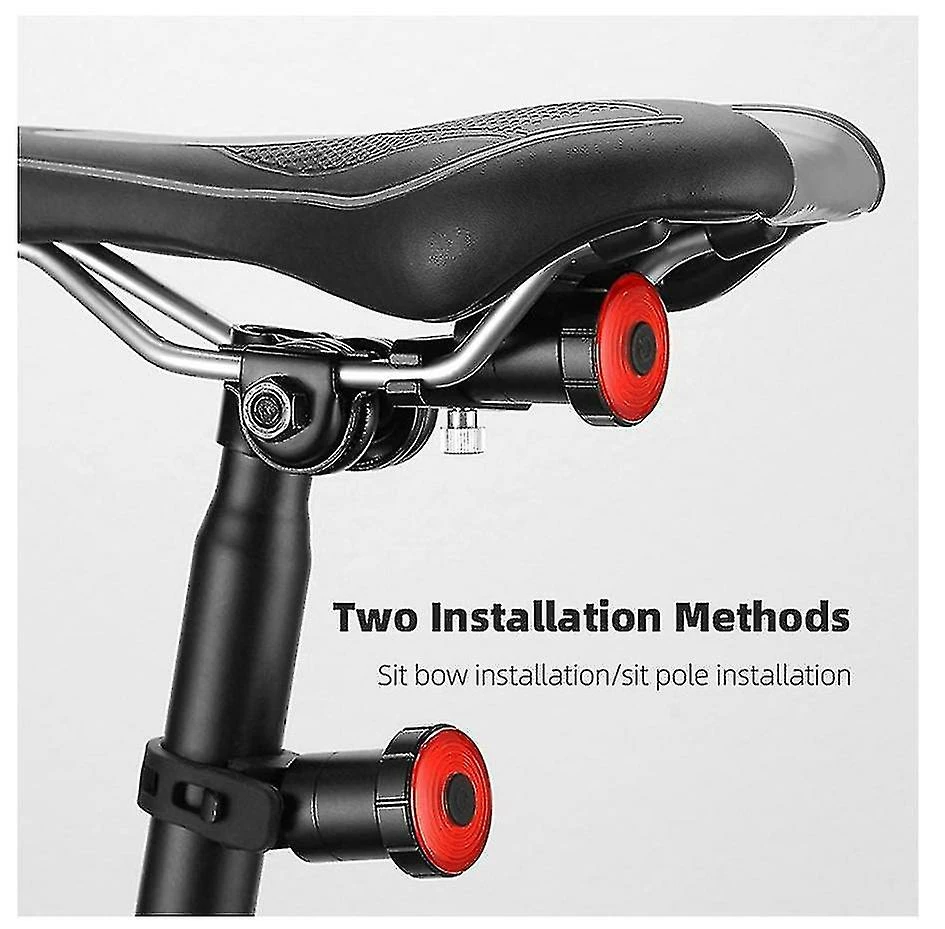 Unbranded Ultra Bright Smart Bike Tail Light, Usb Rechargeable Brake Sensing Bicycle Light, Haute Intensité Arrière Led Accessoires S’adapte Sur N’importe Quel Style De Vélo De Route1 (blac – Image 3