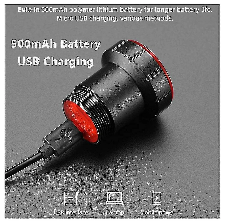 Unbranded Ultra Bright Smart Bike Tail Light, Usb Rechargeable Brake Sensing Bicycle Light, Haute Intensité Arrière Led Accessoires S’adapte Sur N’importe Quel Style De Vélo De Route1 (blac – Image 5