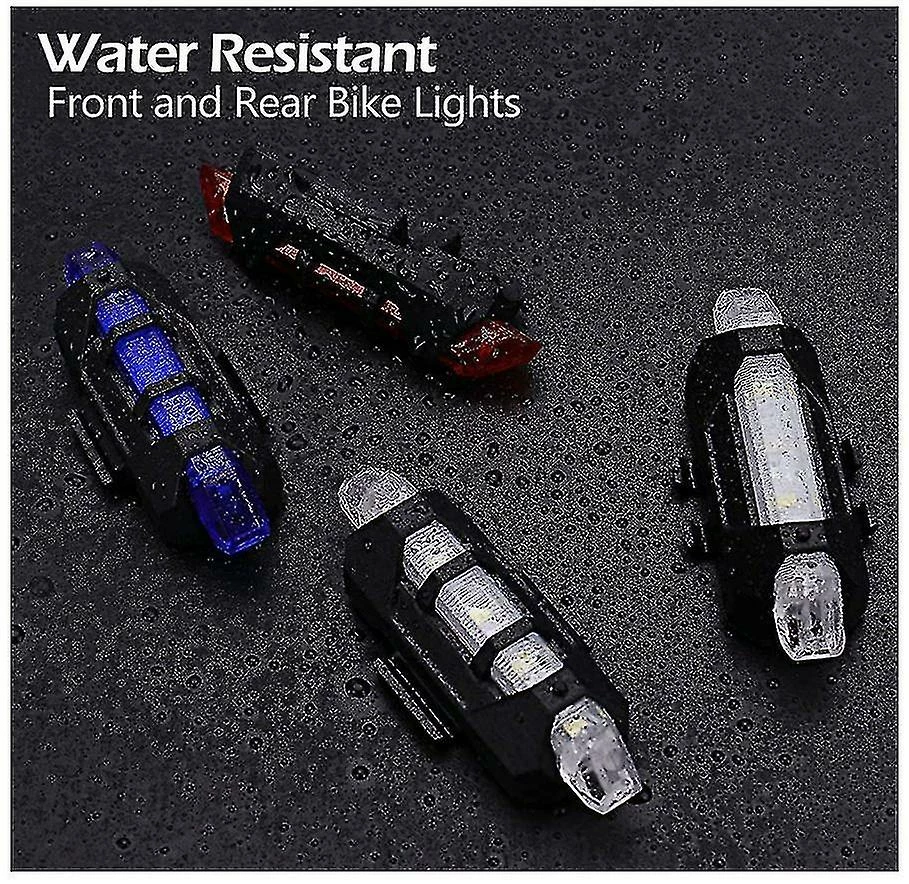 Unbranded Chronus Bike Feux Avant Et Arrière, USB Rechargeable, 4 Modes Dirt Bicycle Led Feu Arrière Clignotants Accessoires (noir) - Image 4