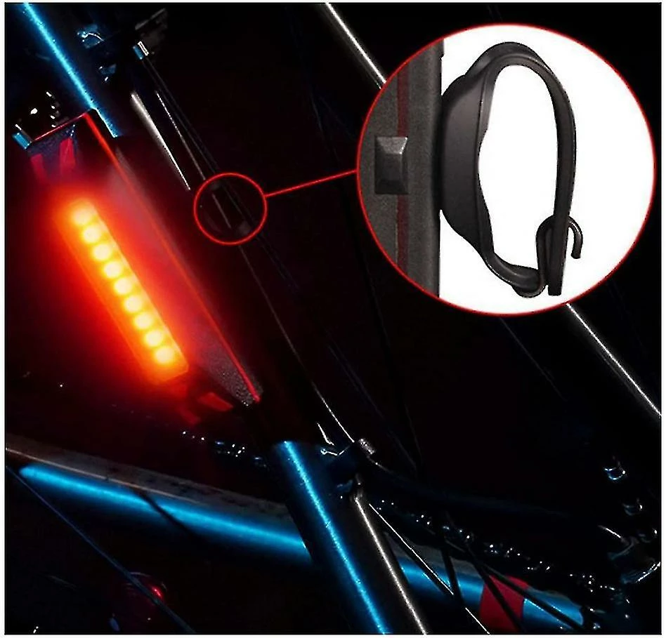 Unbranded Bicycle Tail Light Bike Brake Warning Tail Light Usb Rechargeable Induction Brake Lamp Accessoires De Vélo Avec Une Seule Couleur De Lumière (noir) - Image 3