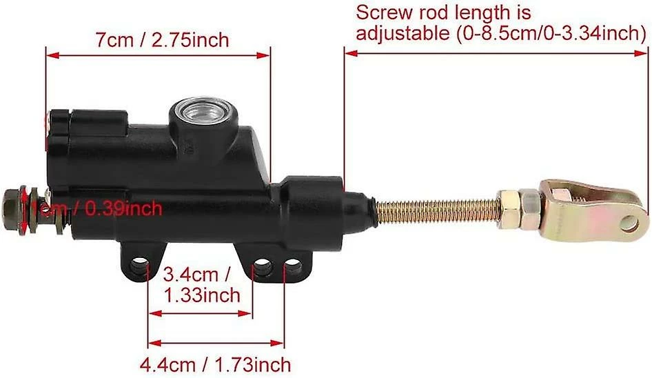 Unbranded Maître-cylindre De Frein Arrière, Universal Pit Bike Maître-cylindre De Frein Arrière Maître-cylindre Hydraulique De Moto Pour Moto VTT Dirt Bike - Image 2