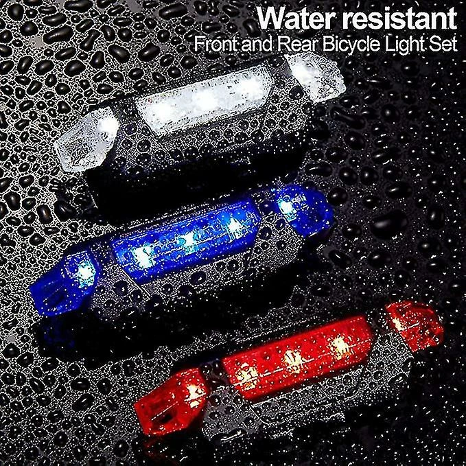 Luluzhu 6 Pièces Avant Et Arrière Bicycle Light Usb Rechargeable Bike Light Waterproof Cycling Headlight And Taillight Clignotant Sécurité Vélo Light Pour City Mount - Image 5