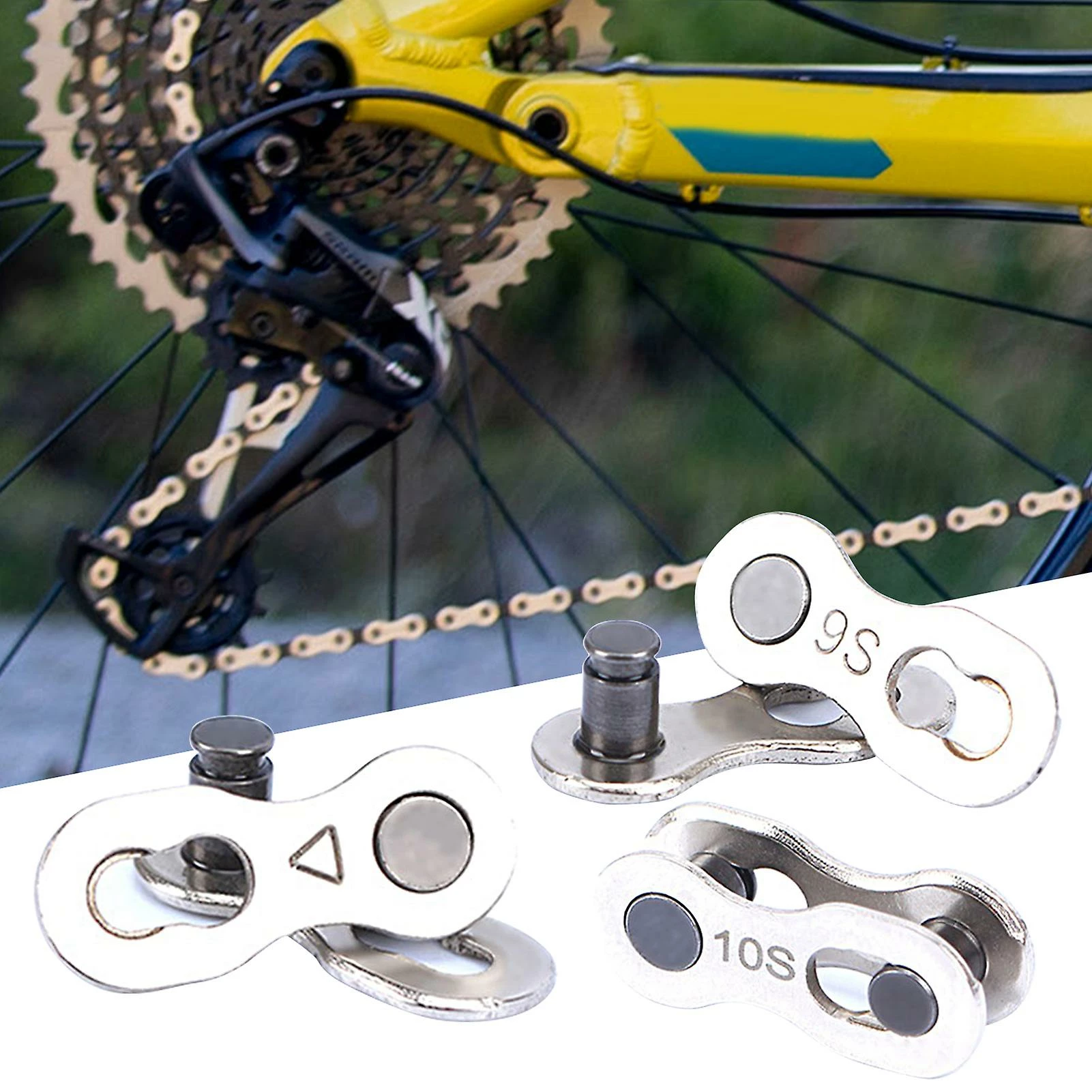 Farfi 1pair Bicycle Chain Buckle Electroplating Anti-rouille Lightweight Bike Chain Guide Fixer Pour Le Cyclisme - Image 2