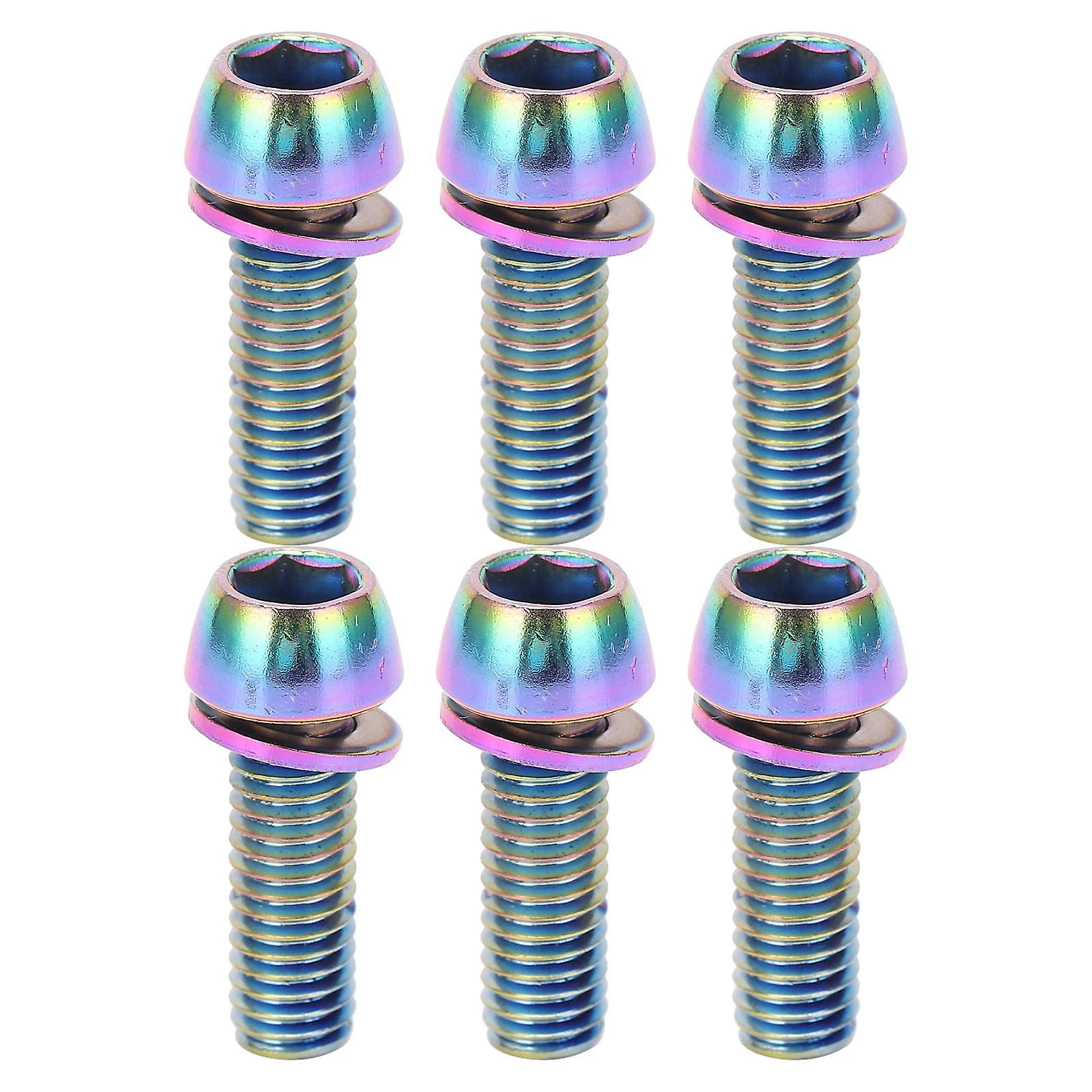 Unbranded Krsct 6pcs Bike Stem Vis Avec Rondelles Boulons En Acier Inoxydable Vis Pour Guidon De Direction De VTT