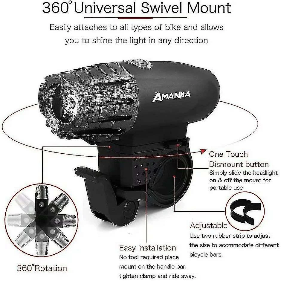 Nw 1776 Lampe Led Bike Lights Waterproof Front And Rear Lights Pour 4 Modes D’éclairage Anti-infiltration Et Antichoc Adapté Aux Amateurs De Plein Air - Image 2