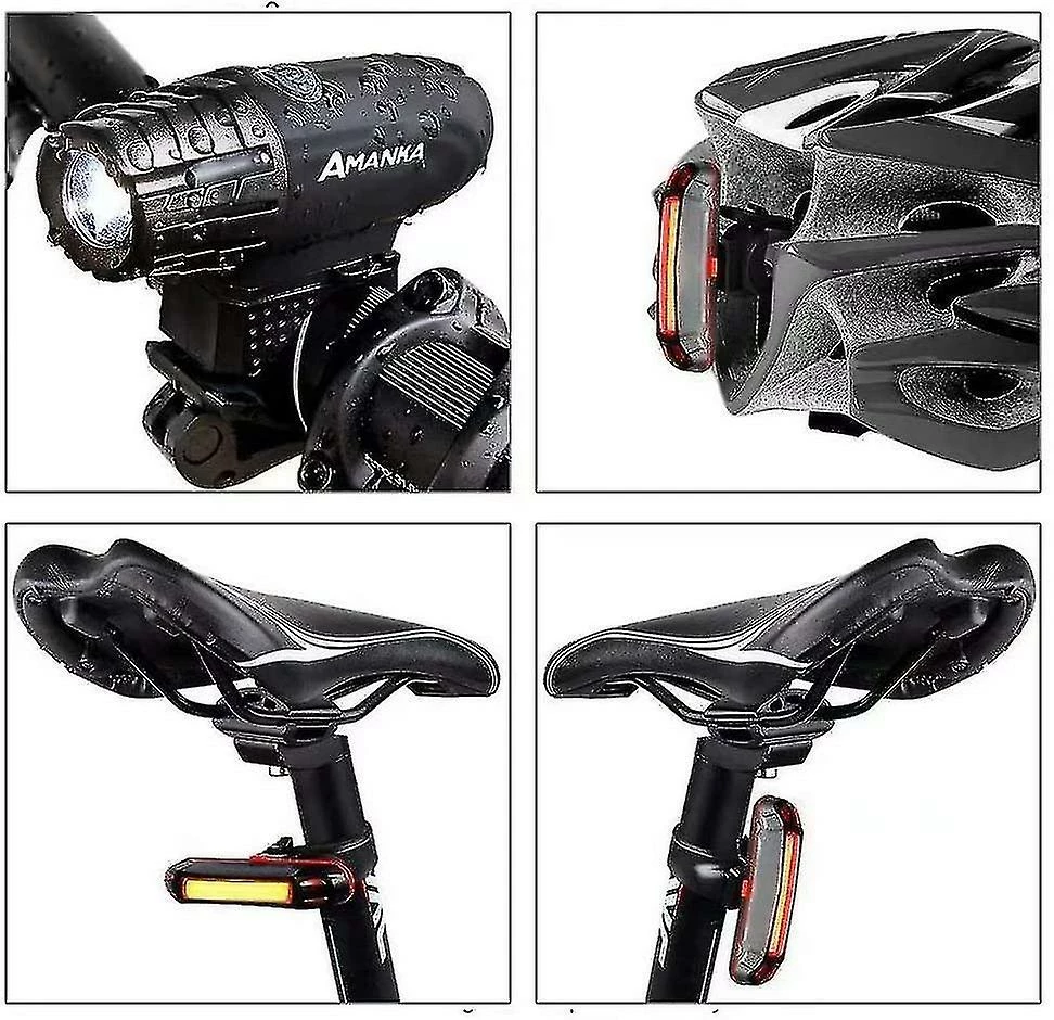 Nw 1776 Lampe Led Bike Lights Waterproof Front And Rear Lights Pour 4 Modes D’éclairage Anti-infiltration Et Antichoc Adapté Aux Amateurs De Plein Air - Image 3