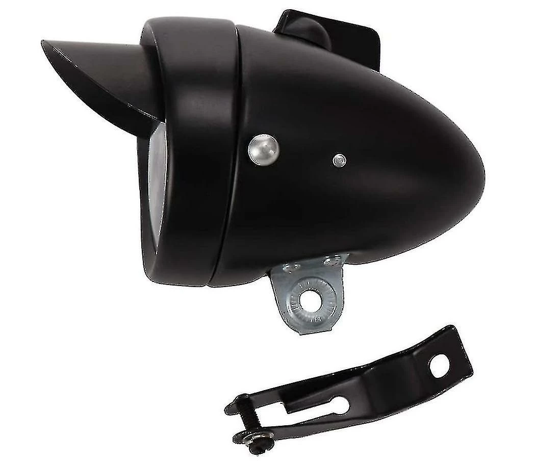 Nw 1776 Rétro Super Bright Led Bicycle Front Head Light Chrome Visor Bullet Headlamp Headlight Waterproof Bike Lamp Bicycle Accessories (noir)