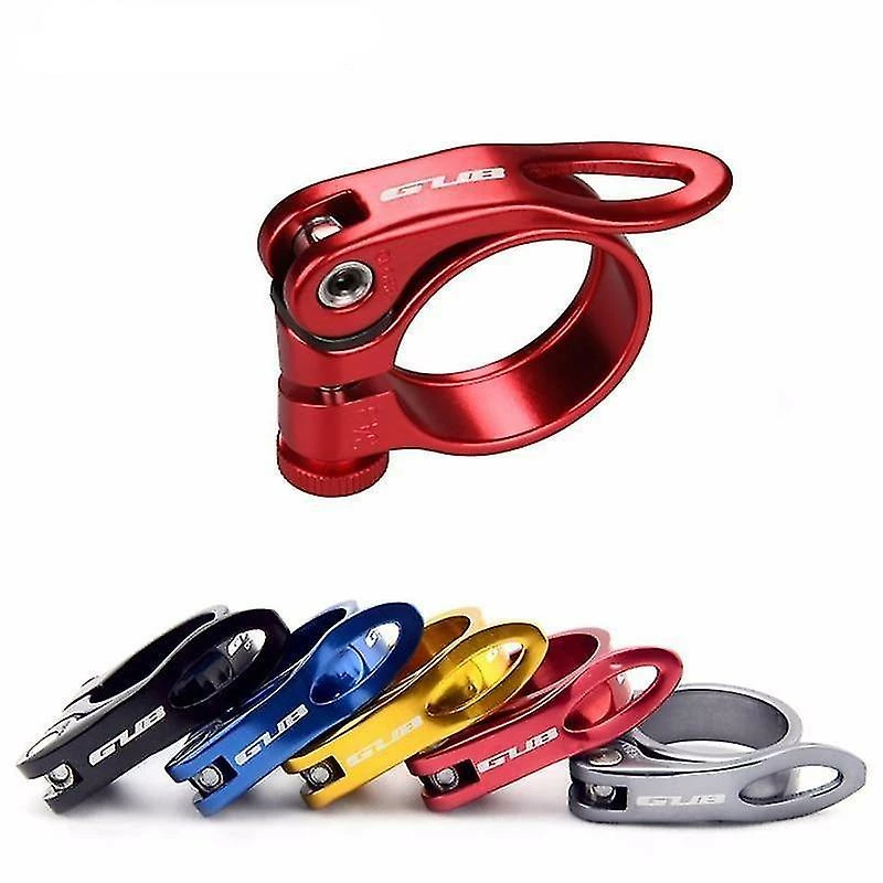 Unbranded Red L Aluminum Ultralight Quick Release Road Bike Seatpost Clamp - Image 2