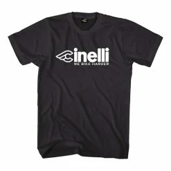 T-shirt Cinelli We Bike Harder Manche Courte Noir