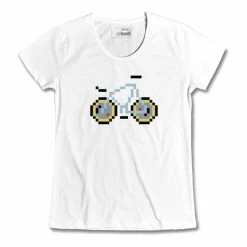 T-shirt Cinelli Pixel Bike Laser Manche Courte Blanc Femme