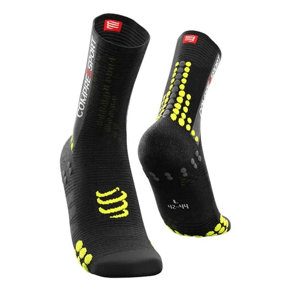 Chaussettes Compressport Pro Racing Socks V3.0 Bike Noir Jaune