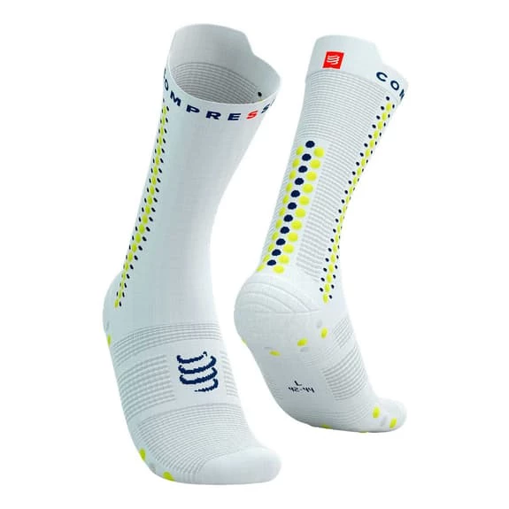 Chaussettes Compressport Pro Racing V4.0 Bike Blanc Vert