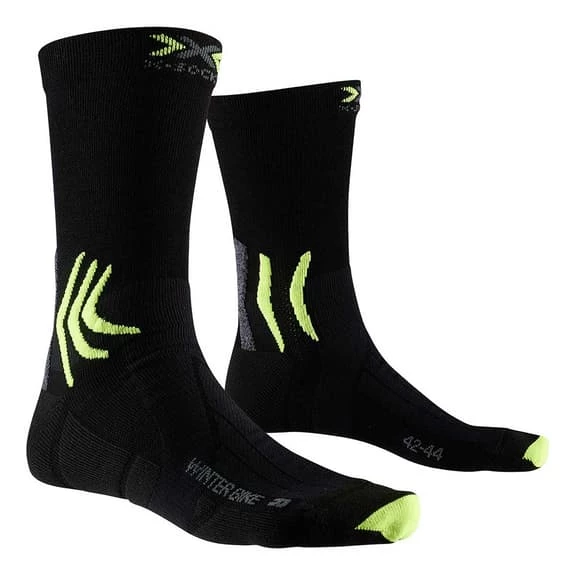 Chaussettes X-Bionic Winter Bike 4.0 Noir Jaune Fluo