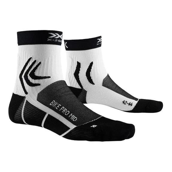Chaussettes X-Bionic Bike Pro Mid Noir Blanc